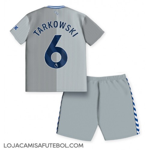 Camisa de Futebol Everton James Tarkowski #6 Equipamento Alternativo Infantil 2023-24 Manga Curta (+ Calças curtas)